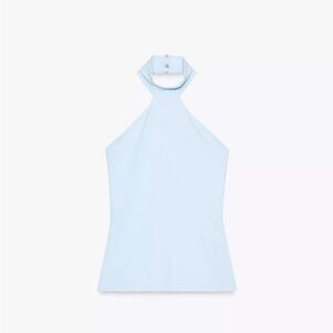 Zara Light Blue Halter Neck Blouse